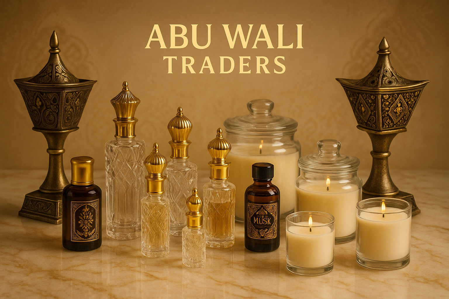 ABU WALI TRADERS IMPORTER AND EXPORTER OF GLASS PERFUME BOTTEL , FRAGRANCE OIL , BAKHOORDAN BURNER , CANDEL JARS 